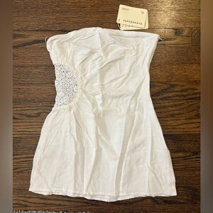 Peppermayo White Strapless Dress